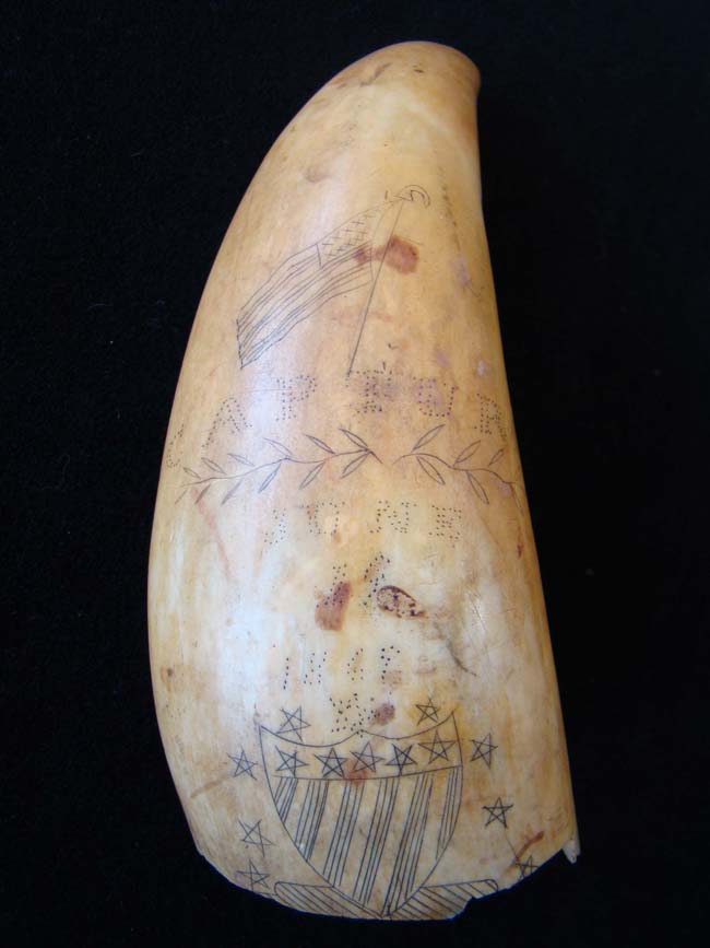 A pair of 19th century scrimshawed whales' teeth dating to 1869 — image 2